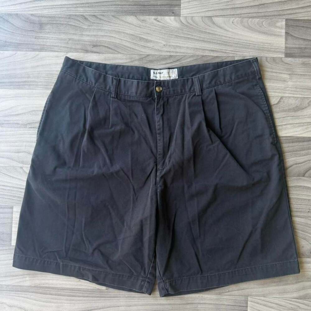 Old Navy Brand Pleated Khakis Blue Cotton Shorts
